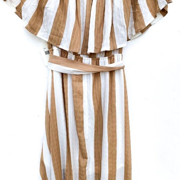 NWT Altar'd State Ivory Beige Striped Hi Low Dress - Picture 8 of 9